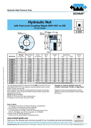 Hydraulic Nut - SCHAAF GmbH