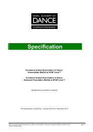Pre-Primary and Primary Specification - Royal Academy of Dance