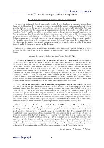 Le Dossier du mois - Service de la jeunesse et des sports