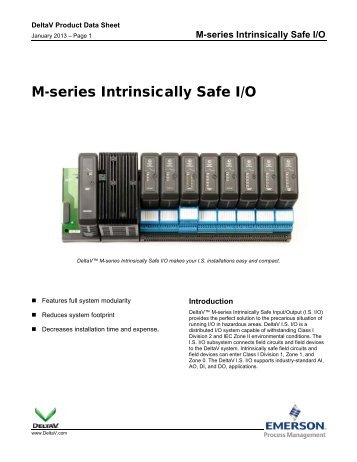 M-series Intrinsically Safe I/O - Emerson Process Management