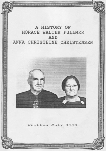 Horace Fullmer and Anna Christensen Book - Meikle / Proper Family ...