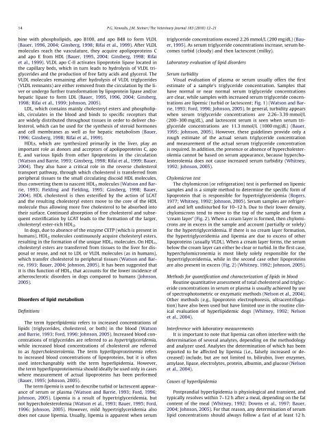 Lipid metabolism and hyperlipidemia in dogs