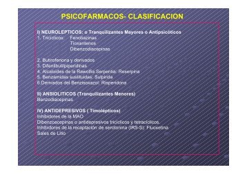 PSICOFARMACOS- CLASIFICACION