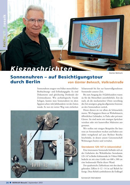 September 2013 - Wohnungsgenossenschaft MERKUR eG