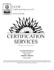 CCOF Certification Program Manual- DISINTEGRATED