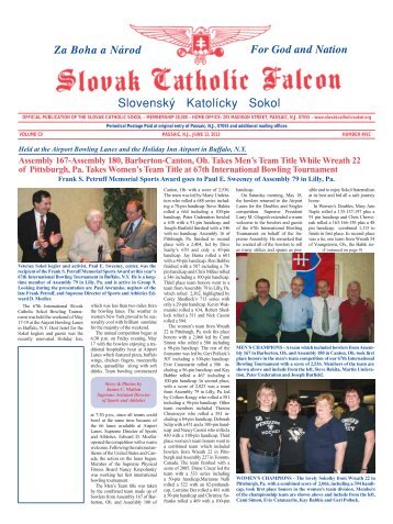 VOLUME CII - Issue 4992 - Slovak Catholic Sokol