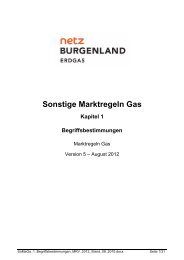 Sonstige Marktregeln Gas – Anhang 1 - Netz Burgenland