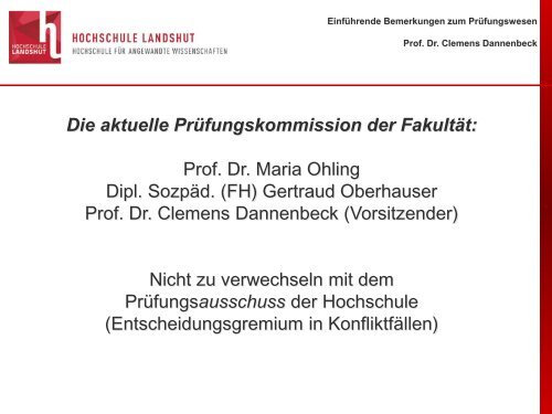 Fakultät Soziale Arbeit - Hochschule Landshut