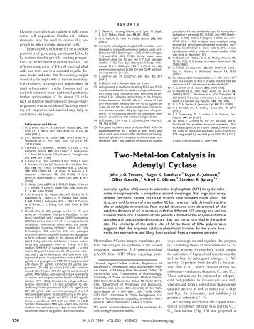 Two-Metal-Ion Catalysis in Adenylyl Cyclase - Molecular Biophysics