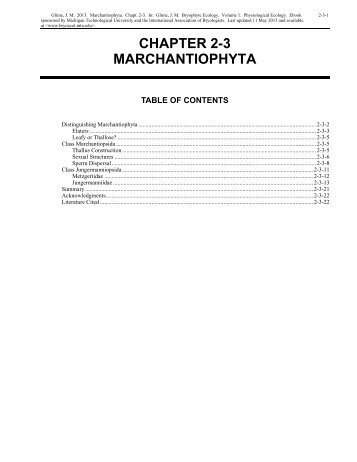 Chapter 2-3 Marchantiophyta - Bryophyte Ecology - Michigan ...