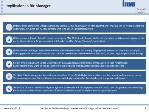 Customer Experience Management - IMU - Universität Mannheim