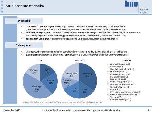 Customer Experience Management - IMU - Universität Mannheim