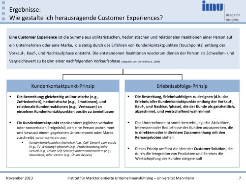 Customer Experience Management - IMU - Universität Mannheim