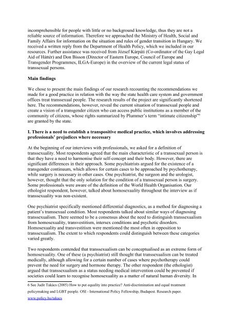 Bence Solymár: The Situation of Transgender People ... - ILGA Europe