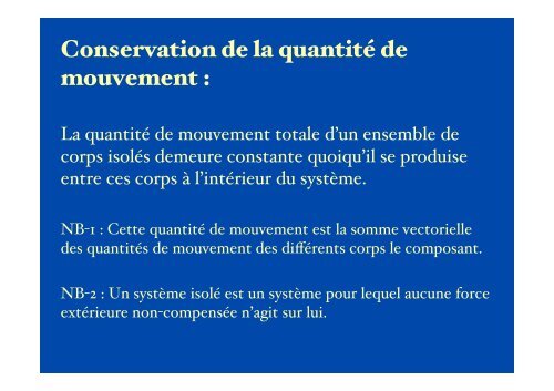 Quantité de mouvement