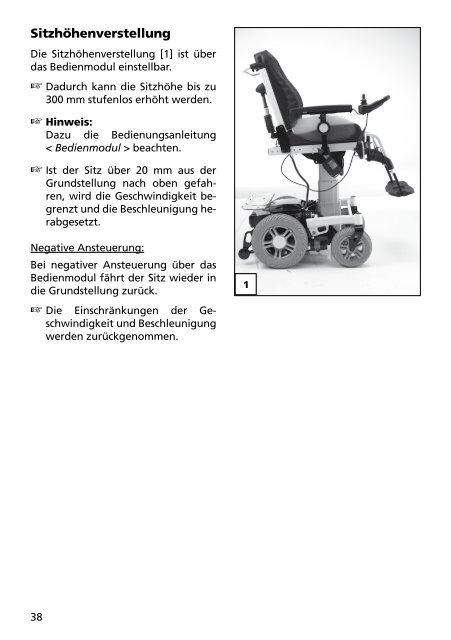 BEDIENUNGSANLEITUNG ElEktrorollstuhl - Meyra