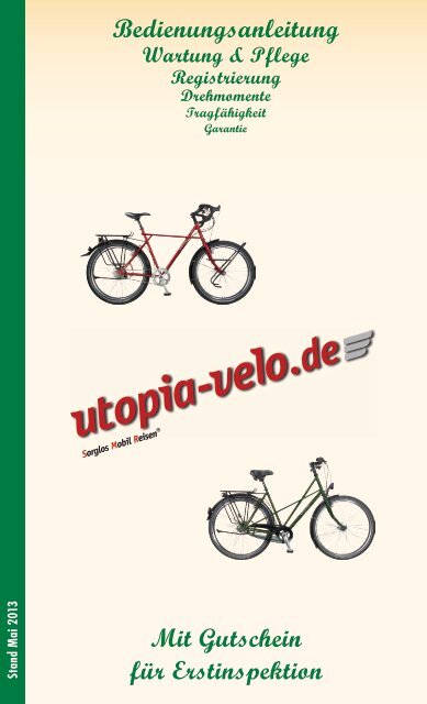 Betriebsanleitung - Utopia Velo