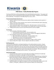 Family Membership Program - Kiwanis Pacific Northwest District