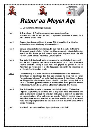 Retour au Moyen Age