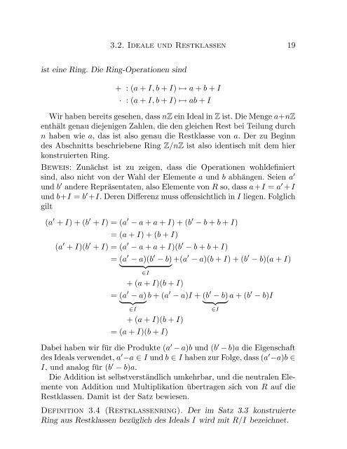 Mathematische Grundlagen der Kryptographie