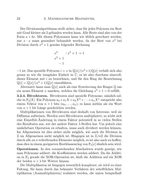 Mathematische Grundlagen der Kryptographie