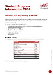 Certificate IV in Programming - - TAFE SA