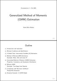 Generalized Method of Moments (GMM) Estimation