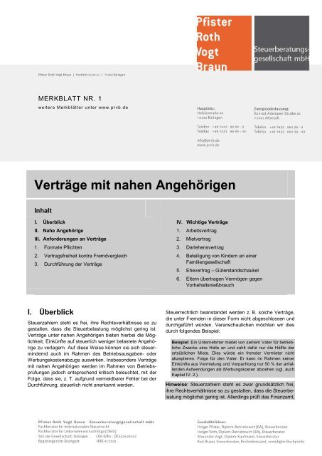 Verträge mit nahen Angehörigen