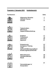 Programm 1. Semester 2010 Inhaltsübersicht Fachbereich Seite ...