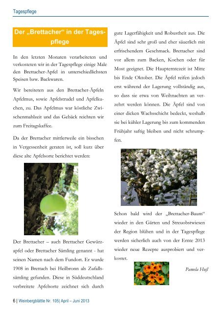 Weinbergblätte April - Juni 2013 - Wohlfahrtswerk für Baden ...