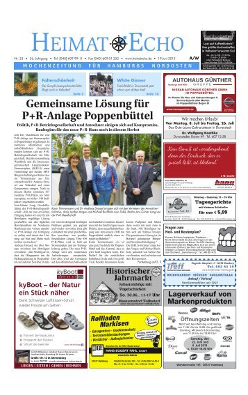 Gemeinsame Lösung für P+R-Anlage Poppenbüttel - Heimat Echo