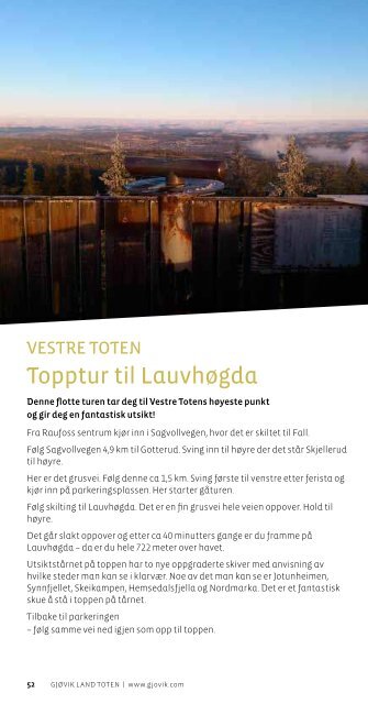 Eller last ned guiden som en pdf. - Turistkontor for Gjøvik Land Toten