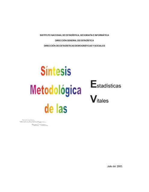 Síntesis Metodológica de las Estadísticas Vitales - Inegi