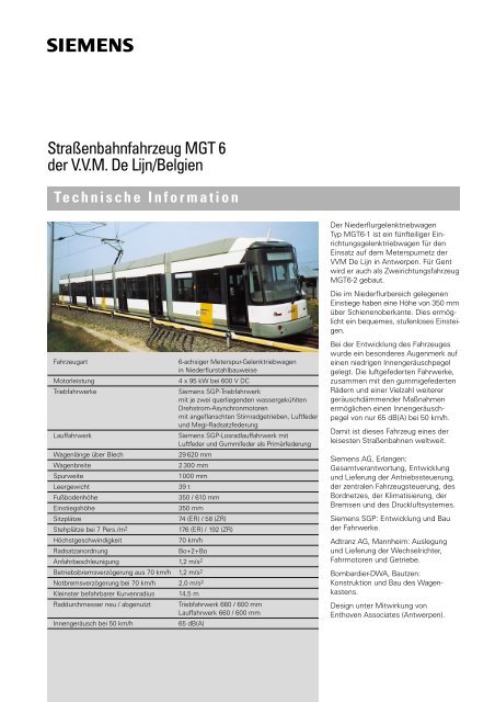 Straßenbahnfahrzeug MGT 6 der V.V.M. De Lijn/Belgien