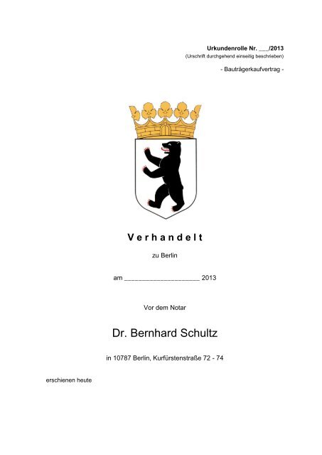 Dr. Bernhard Schultz - In the Heart of Berlin