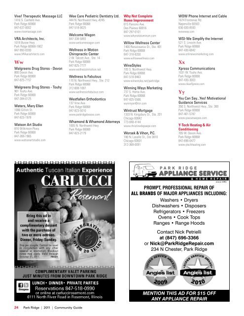 2011 Park Ridge Community Guide - Communities - Pioneer Press