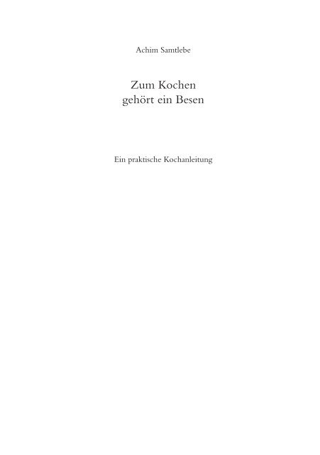 Zum Kochen gehört ein Besen - beim Heimdall Verlag