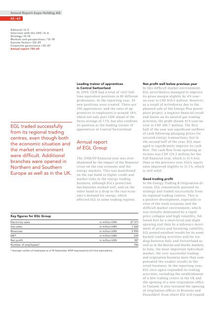 Annual report 2008/09 - Axpo Group
