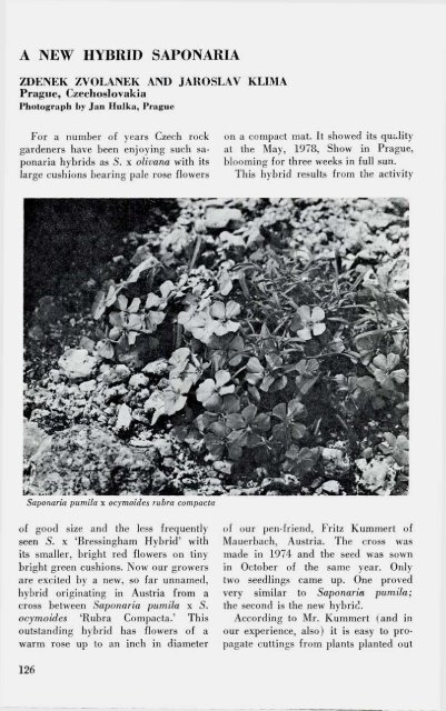 Bulletin - Summer 1979 - North American Rock Garden Society