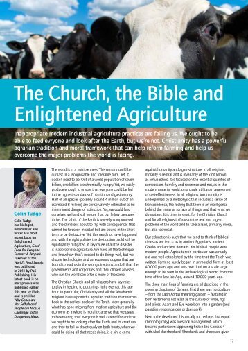 The Church, the Bible and Enlightened Agriculture - Bible Society