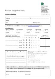 Probenbegleitschein - Futtermittellabor Rosenau