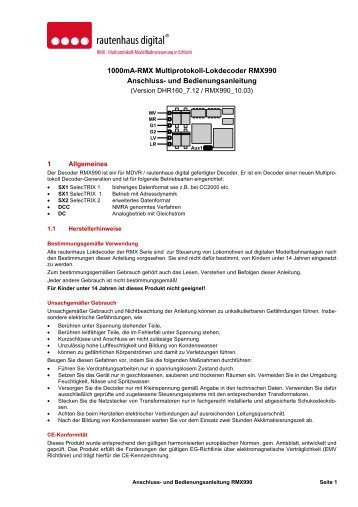 Anleitung RMX-Lokdecoder RMX990 - MDVR