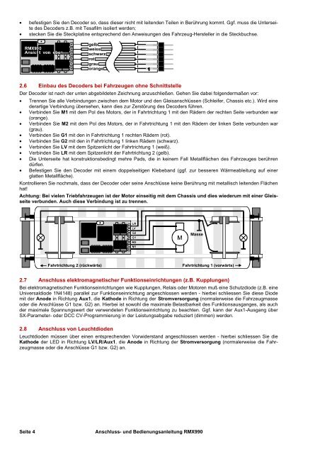 Anleitung RMX-Lokdecoder RMX990 - MDVR