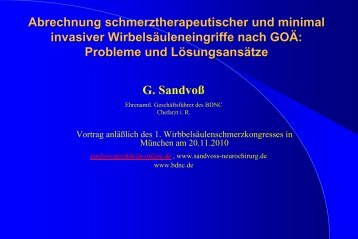 Abrechnung schmerztherapeutischer und minimal invasiver ...