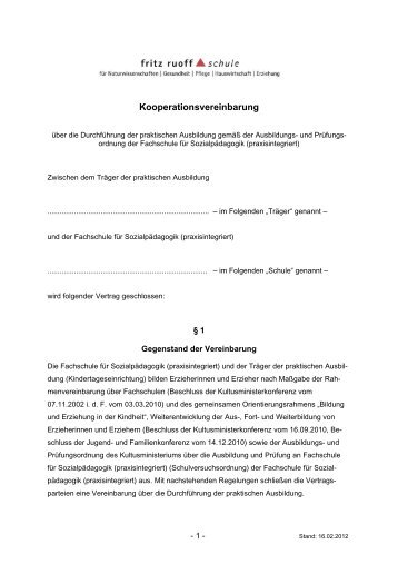 Kooperationsvereinbarung - Fritz-Ruoff-Schule