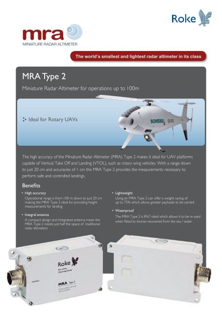 Miniature Radar Altimeter (MRA) Type 2 - Roke Manor Research ...