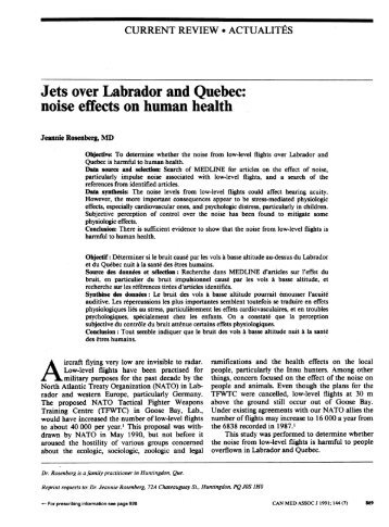 Jets over Labrador and Quebec: