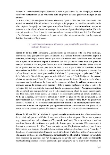 une expérience d'art-therapie à dominante arts plastiques aupres de ...