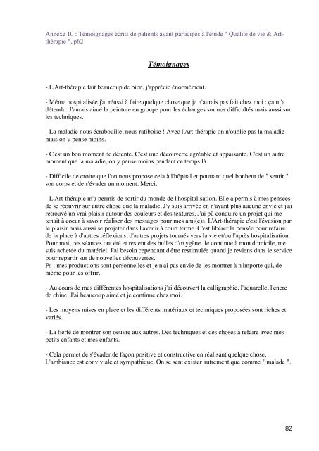 une expérience d'art-therapie à dominante arts plastiques aupres de ...