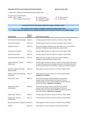 Fall 2012 First Level Program Orientation Schedule.xlsx